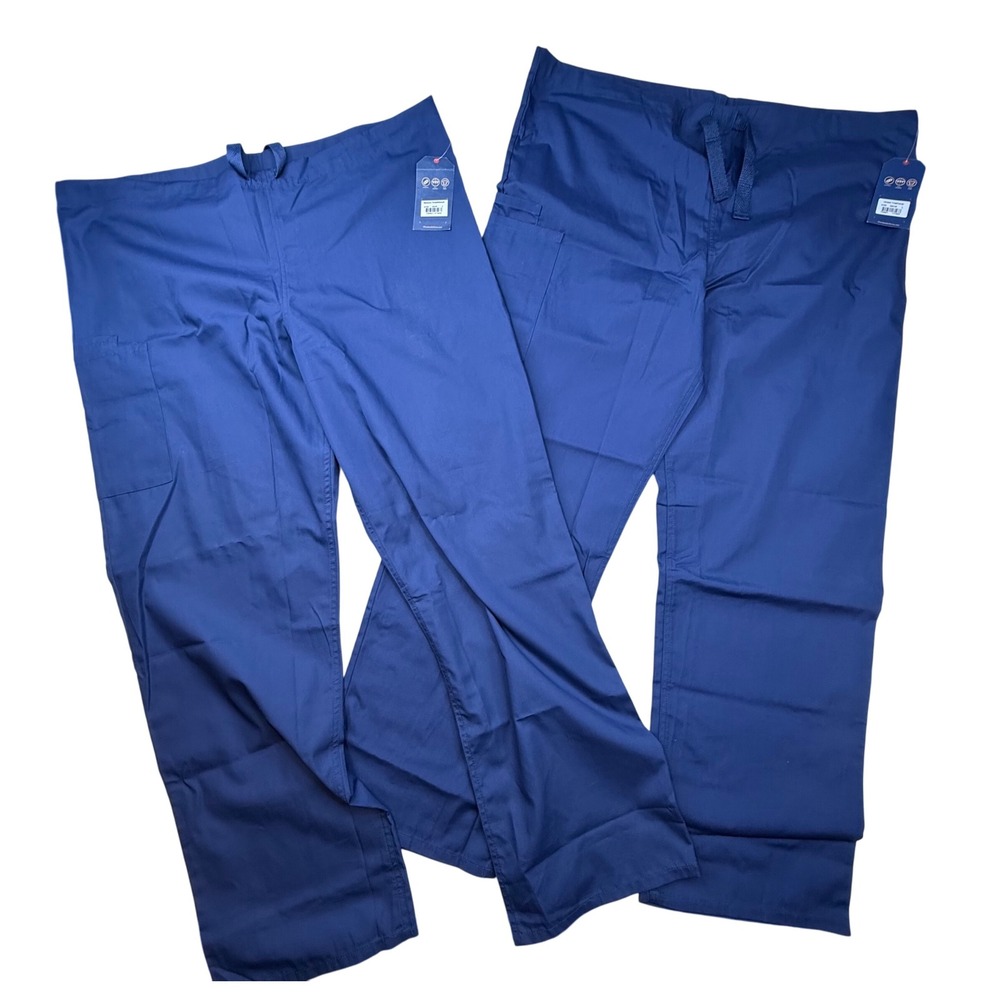 Cherokee Originals Unisex Navy Blue Scrub Pants Large Lot‎ of 2 both nwt
